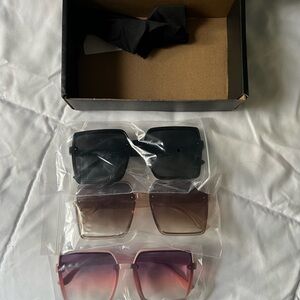Stylish Black, Brown, and Pink Sunglasses Set